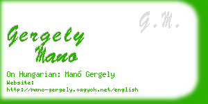 gergely mano business card