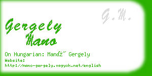 gergely mano business card
